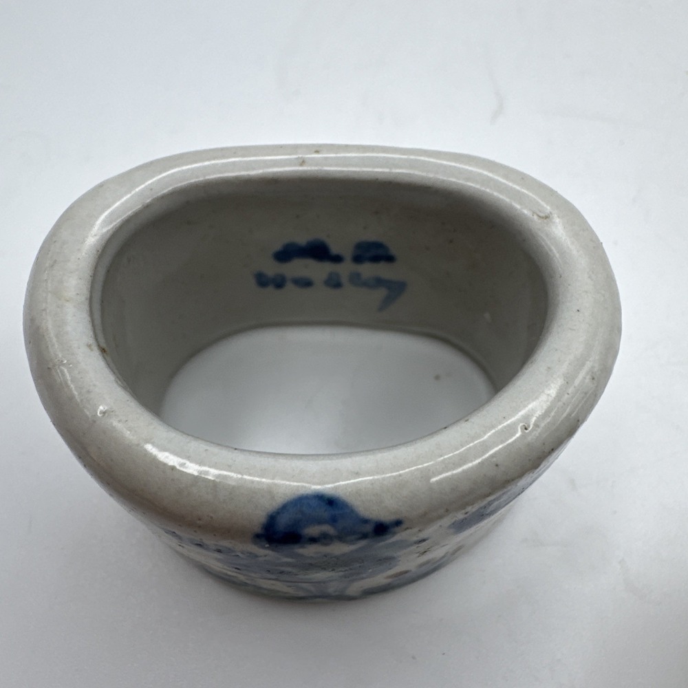M A Hadley Art Pottery Napkin Rings Set 2 Farmer & Farmhouse House Cottagecore - Picture 5 of 7